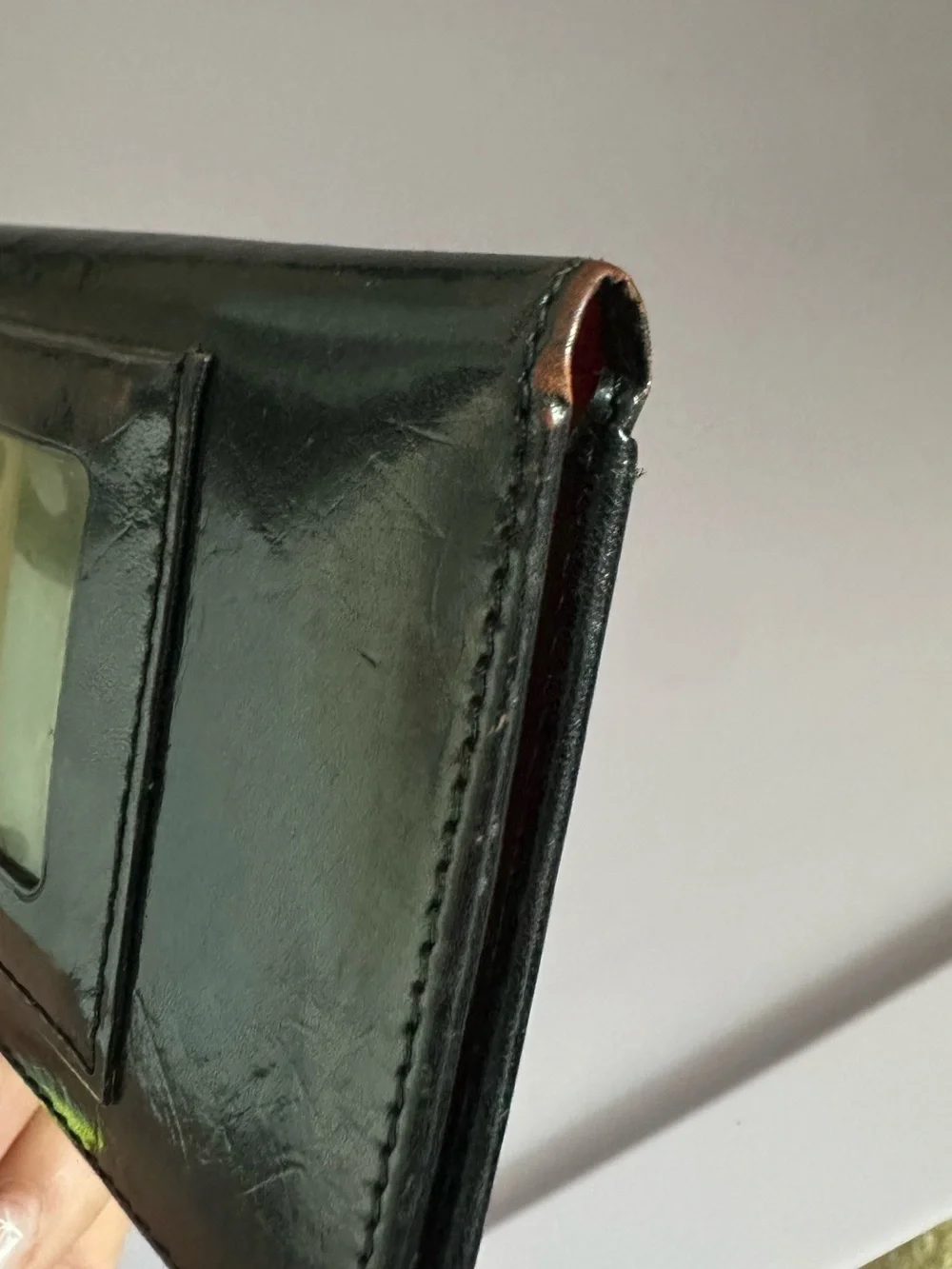 Vintage HOBO International black leather tall checkbook bifold wallet